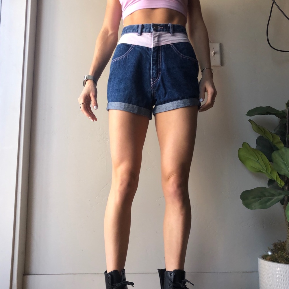 vintage pink accent shorts